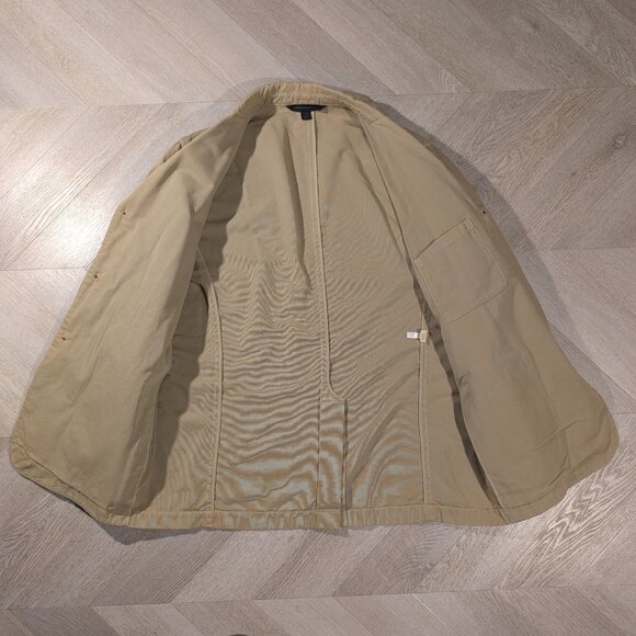 Express Design Studio Khaki Chino Blazer Men's Size 42R Tan Lightweight - Picture 3 of 8